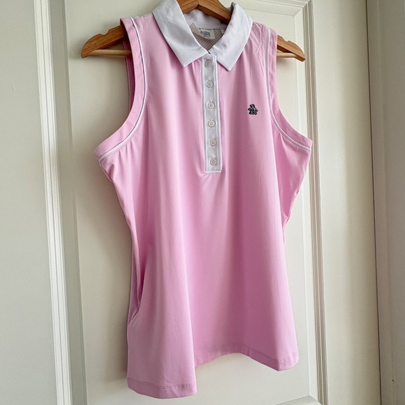 Original Penguin Ladies Gelato Pink Sleeveless Polo - Shirt  Size Large NWOT - Picture 5 of 14